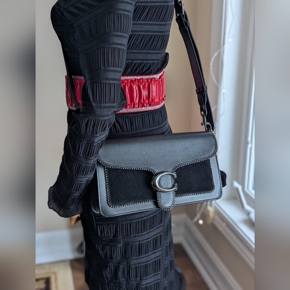 Coach Leather Studded Shoulder Bag – Black - Picture 14 of 14